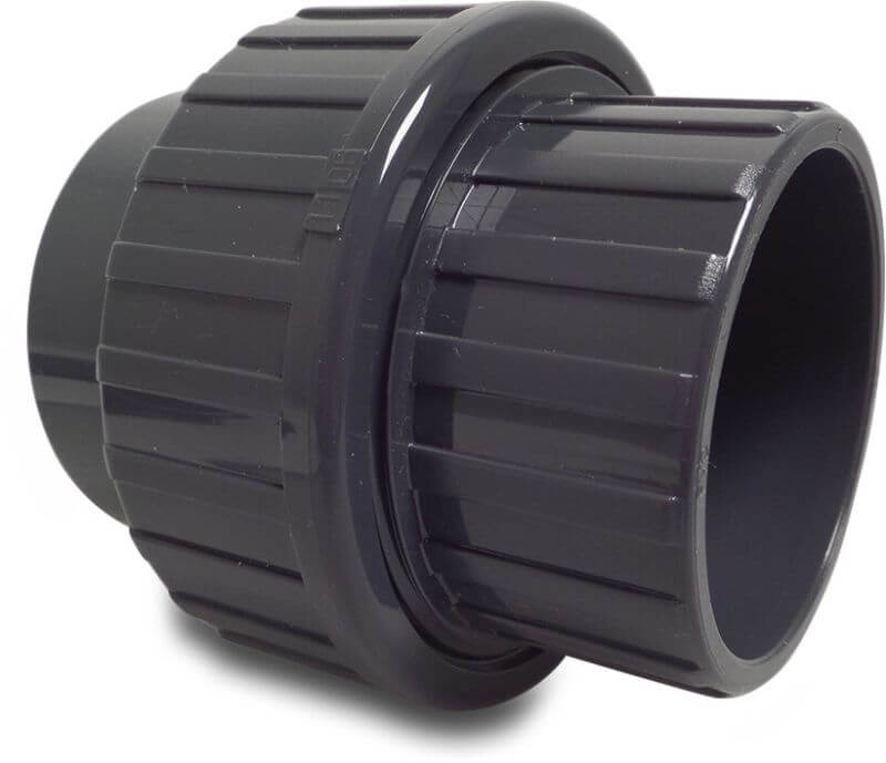 Profec Union coupler PVC-U 63 mm glue socket 10bar grey Profec Union coupler PVC-U 63 mm glue socket 10bar grey