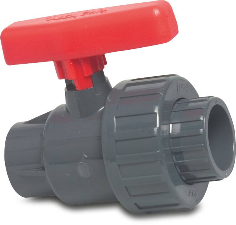 Profec Ball valve PVC-U glue socket 16bar DN15 grey type Safe 525 Profec Ball valve PVC-U glue socket 16bar DN15 grey type Safe 525