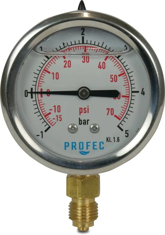 Profec Pressure gauge male thread type glycerin filled Profec Pressure gauge male thread type glycerin filled