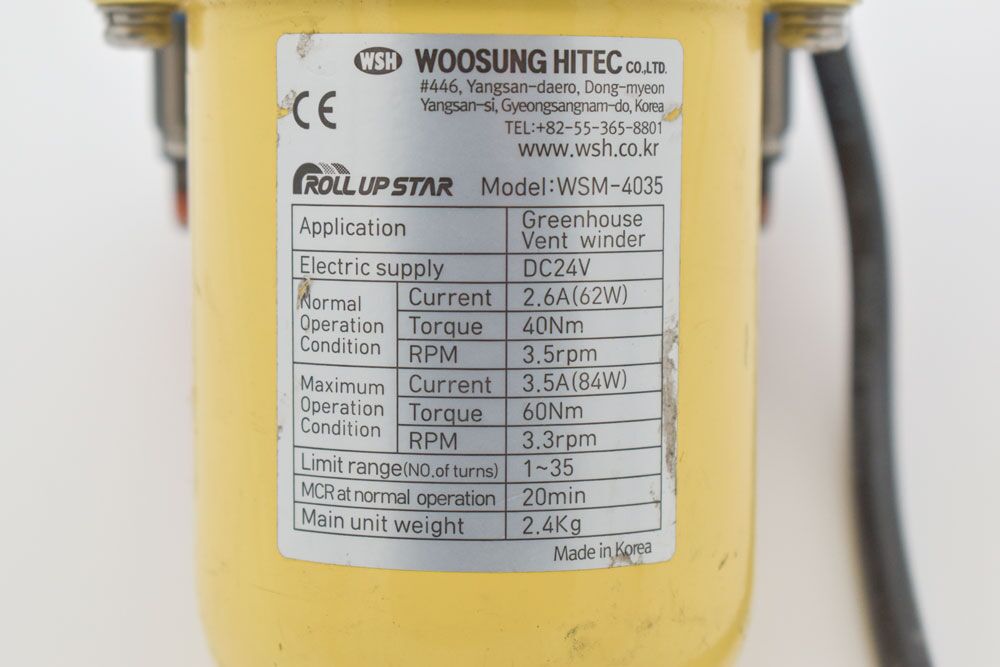 Motorised Greenhouse Vent Winder 24vDC - 40Nm Normal Operation (WSM-4035)