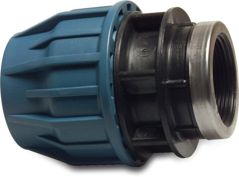 Jason Adaptor socket PP DVGW/KIWA/WRAS/SVGW compression x female thread black/blue Jason Adaptor socket PP DVGW/KIWA/WRAS/SVGW compression x female thread black/blue