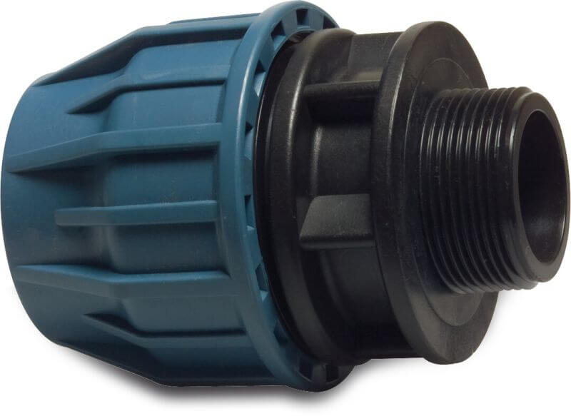 Jason Adaptor bush PP DVGW/KIWA/WRAS/SVGW 16 bar compression x male thread black/blue Jason Adaptor bush PP DVGW/KIWA/WRAS/SVGW 16 bar compression x male thread black/blue
